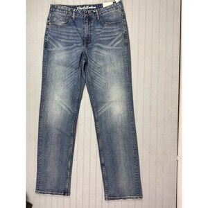 Flag & Antham Mens Jeans Size 31x34 Portland Relaxed Stretch Fitzpatrick Wash